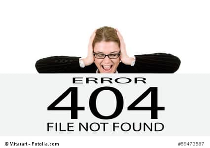 error 404 seite
