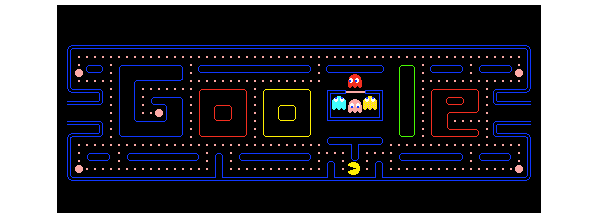 das erste interaktive google doodle arcade klassiker pac man