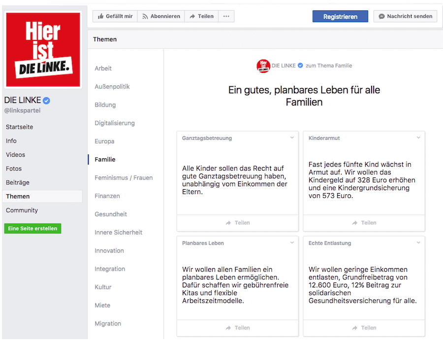 Bundestagswahl auf Facebook