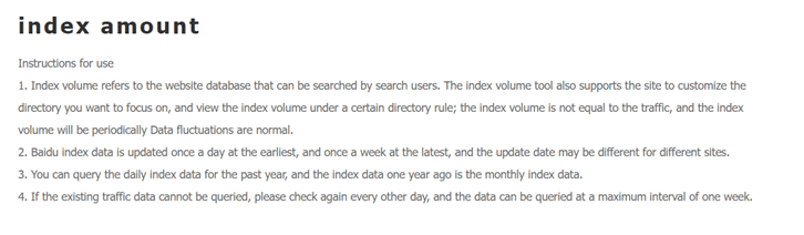 Baidu Webmaster Tools: Erklärung zum Index Amount