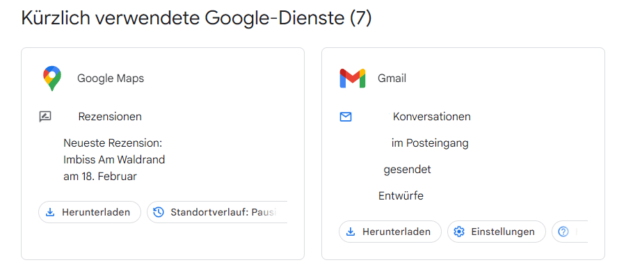 google dashboard dienste