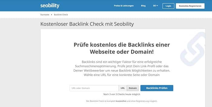 seobility backlink check