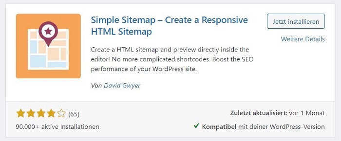 simple sitemap html plugin