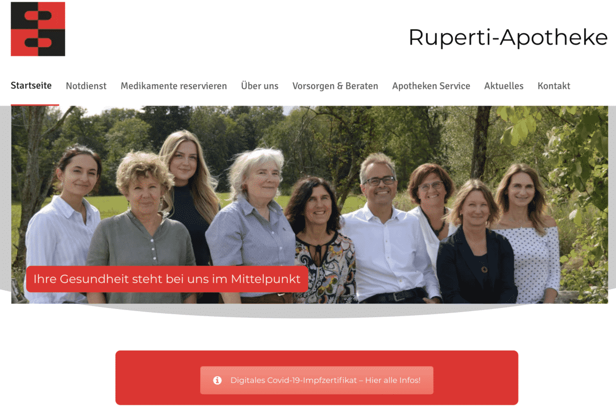 Screenshot der Website rupert-apotheke.de